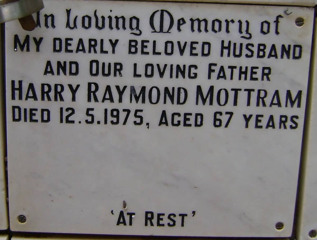 MOTTRAM Harry Raymond -1975