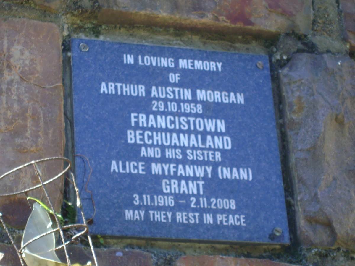 MORGAN Arthur Austin -1958 :: GRANT Alice Myfanwy 1916-2008