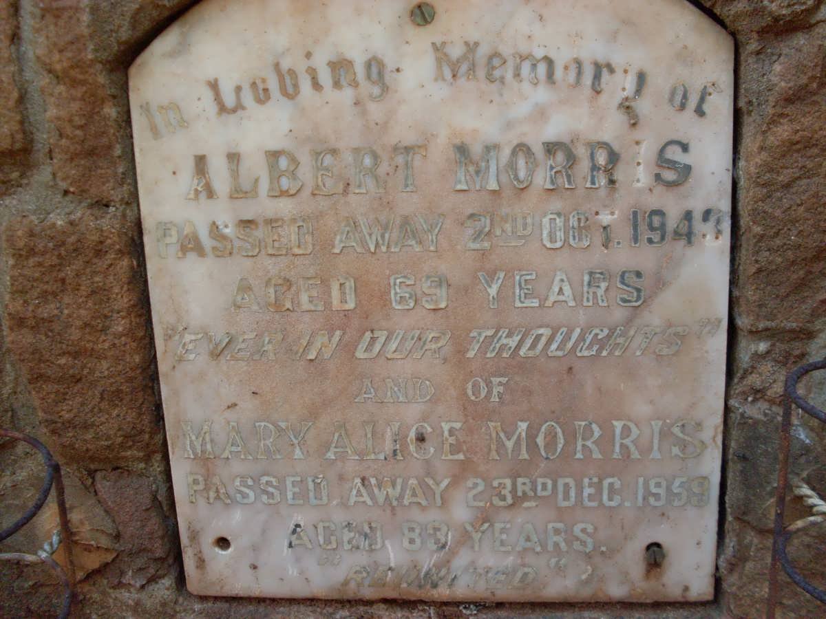 MORRIS Albert -1943 &amp; Mary Alice -1959 