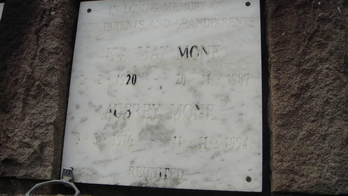 MONK Aubrey 1916-1994 &amp; Eva May 1920-1987