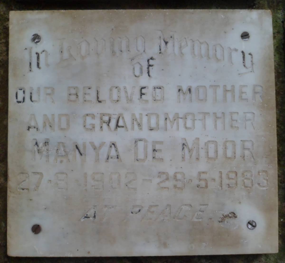 MOOR Manya, de 1902-1983