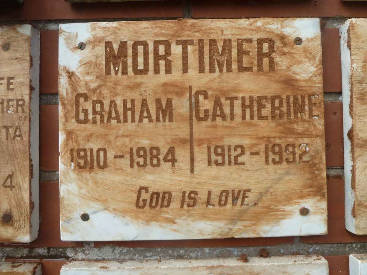 MORTIMER Graham 1910-1984 &amp; Catherine 1912-1992
