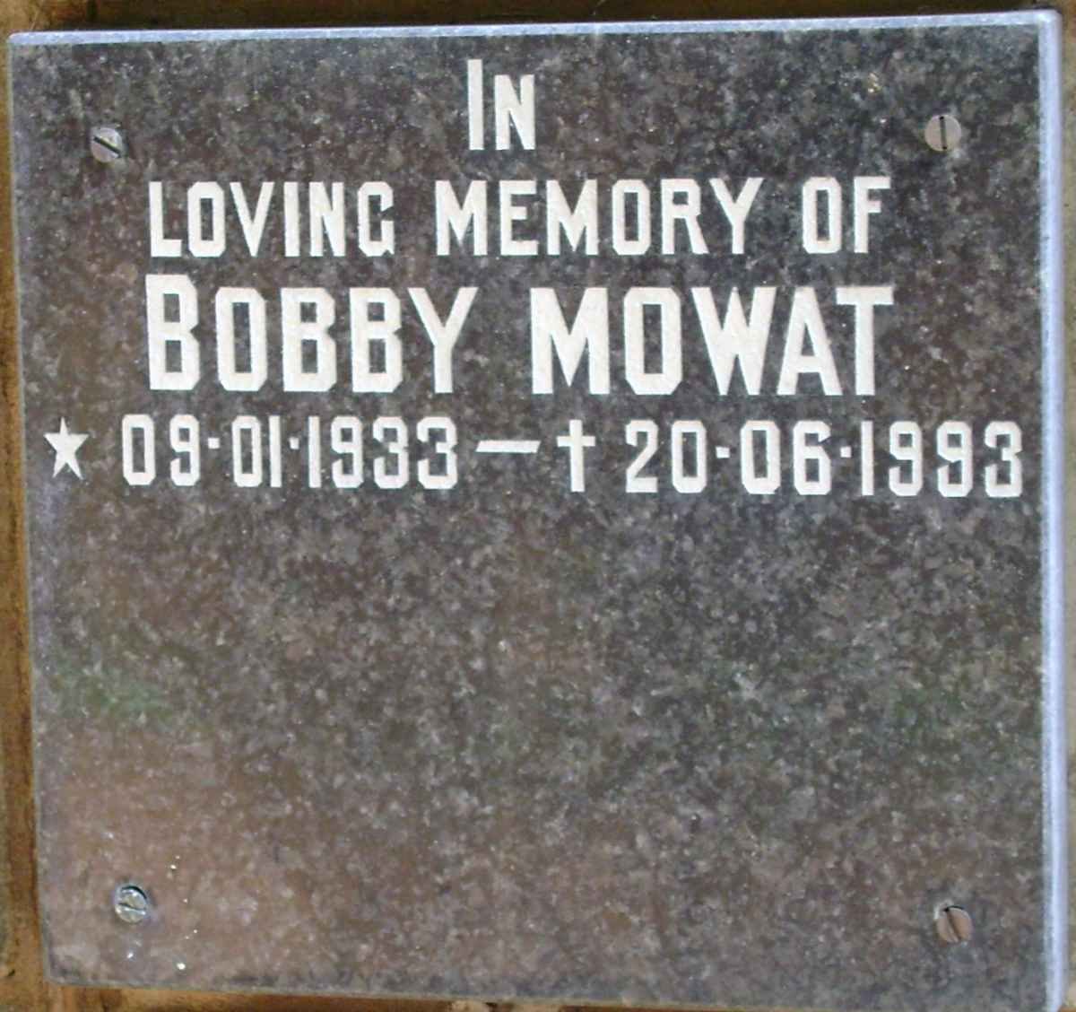MOWAT Bobby 1933-1993