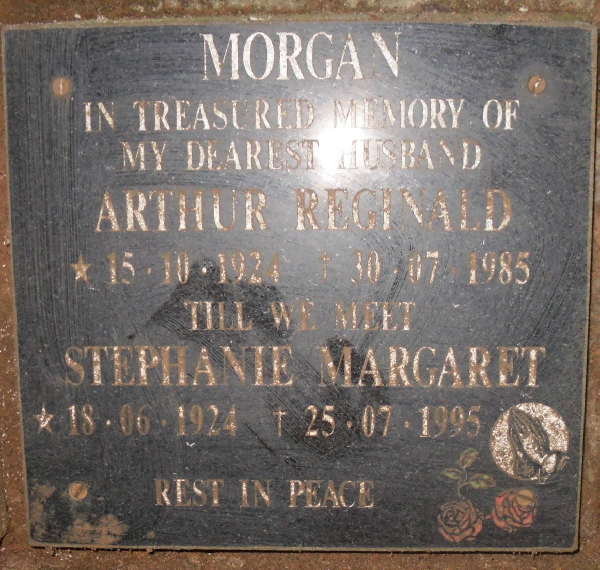 MORGAN Arthur Reginald 1924-1985 &amp; Stephanie Margaret 1924-1995
