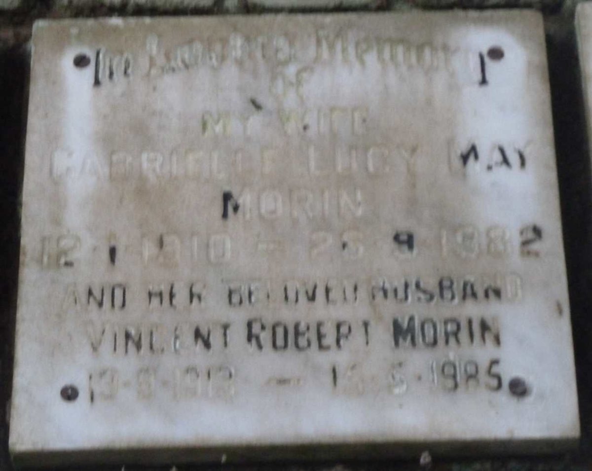 MORIN Vincent Robert 1913-1985 &amp; Gabrielle Lucy May 1910-1982