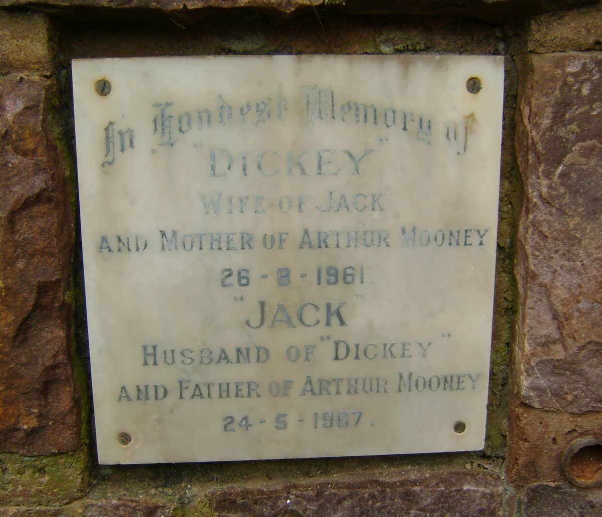 MOONEY Jack -1967 &amp; Dickey -1961