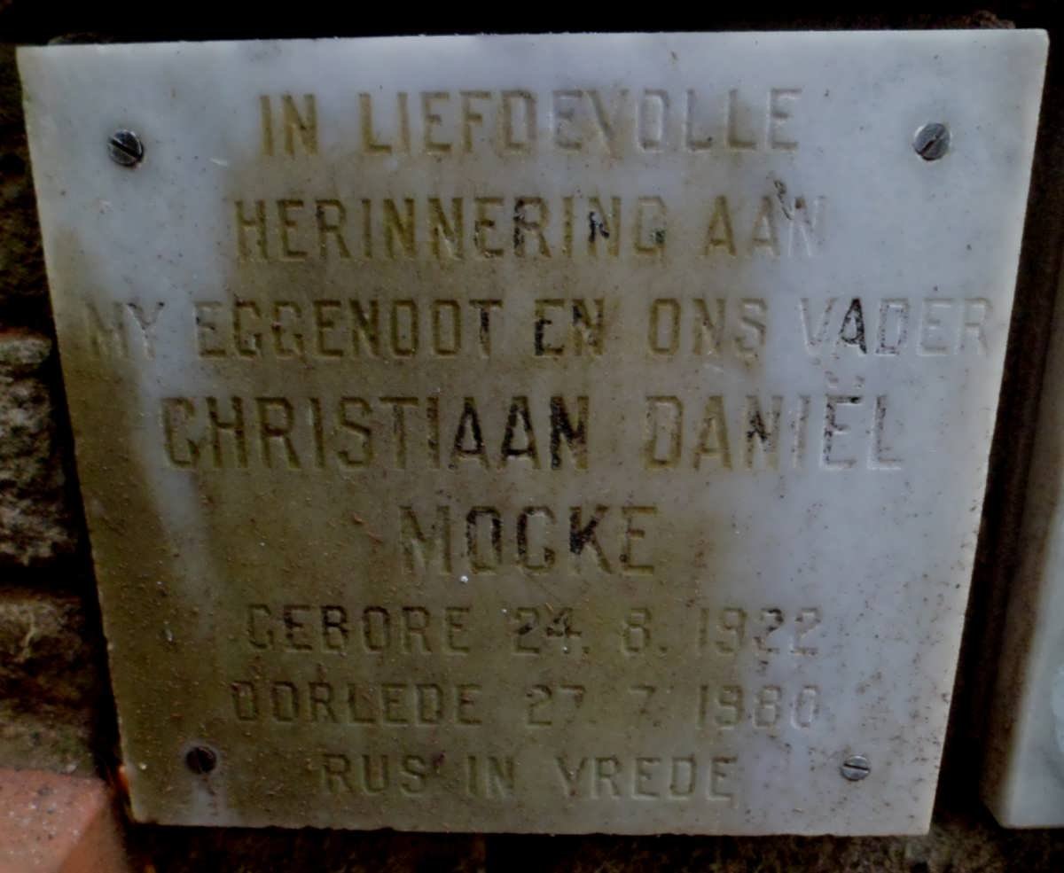 MOCKE Christiaan Daniel 1922-1980
