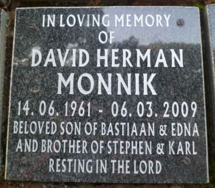 MONNIK David Herman 1961-2009