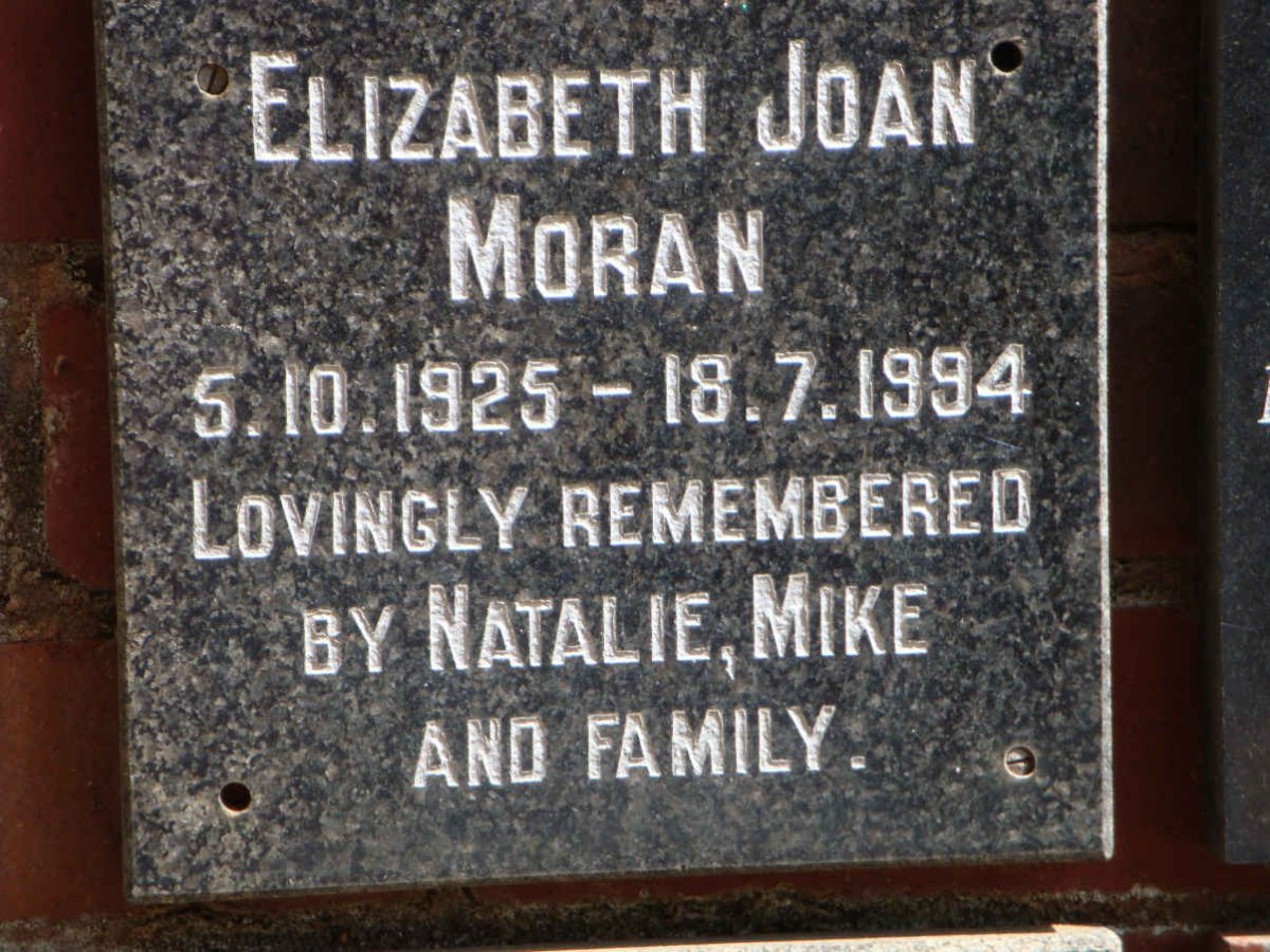 MORAN Elizabeth Joan 1925-1994