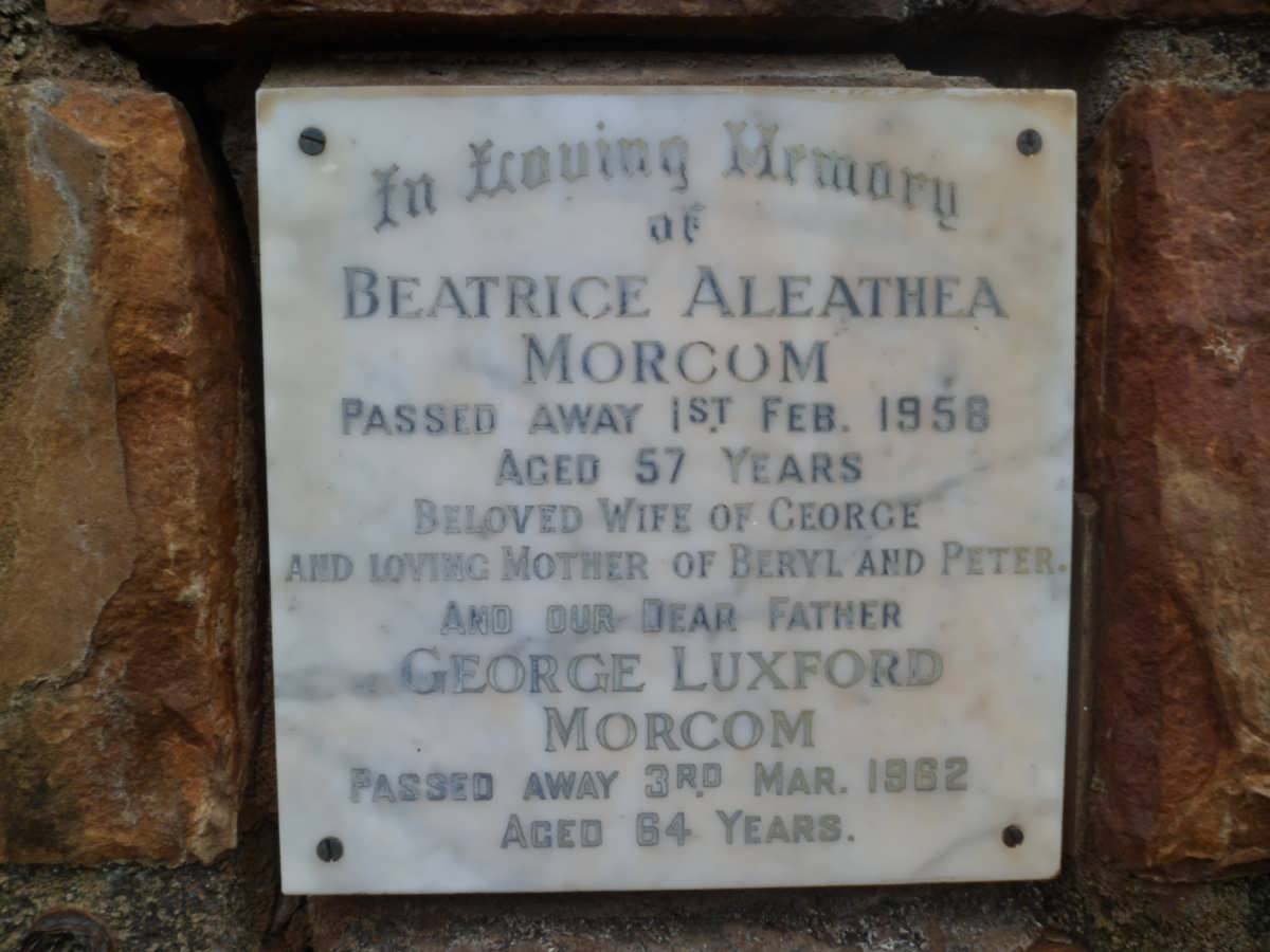MORCOM George Luxford -1962 &amp; Beatrice Aleathea -1958