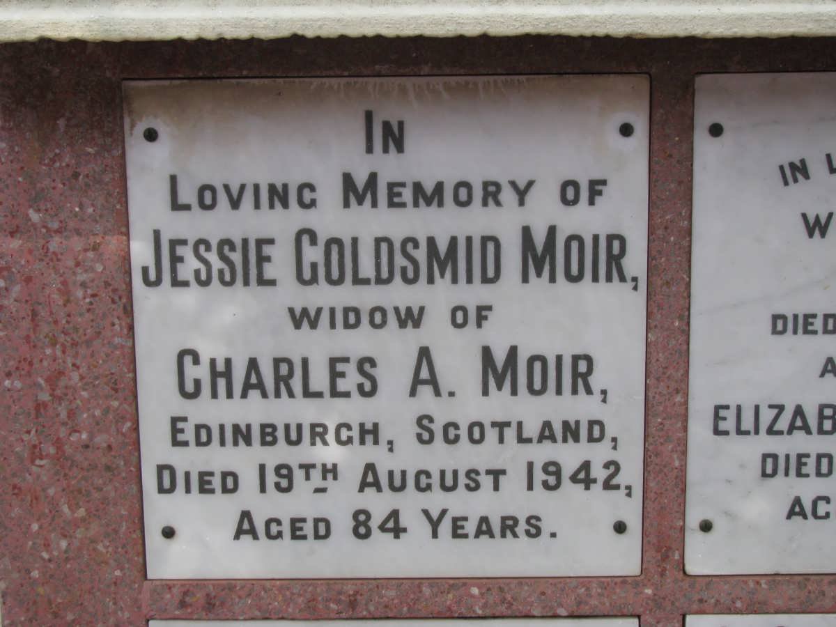 MOIR Jessie Goldsmid -1942