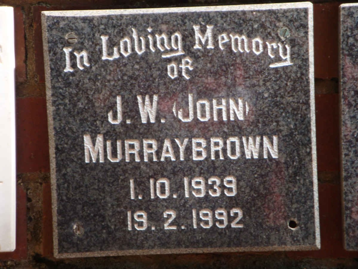 MURRAYBROWN J.W. 1939-1992