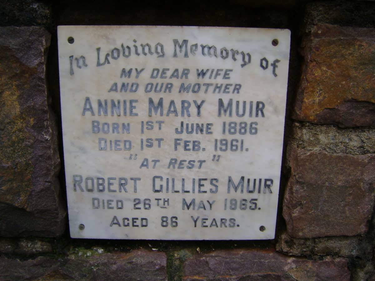 MUIR Robert Gillies -1965 &amp; Annie Mary 1886-1961