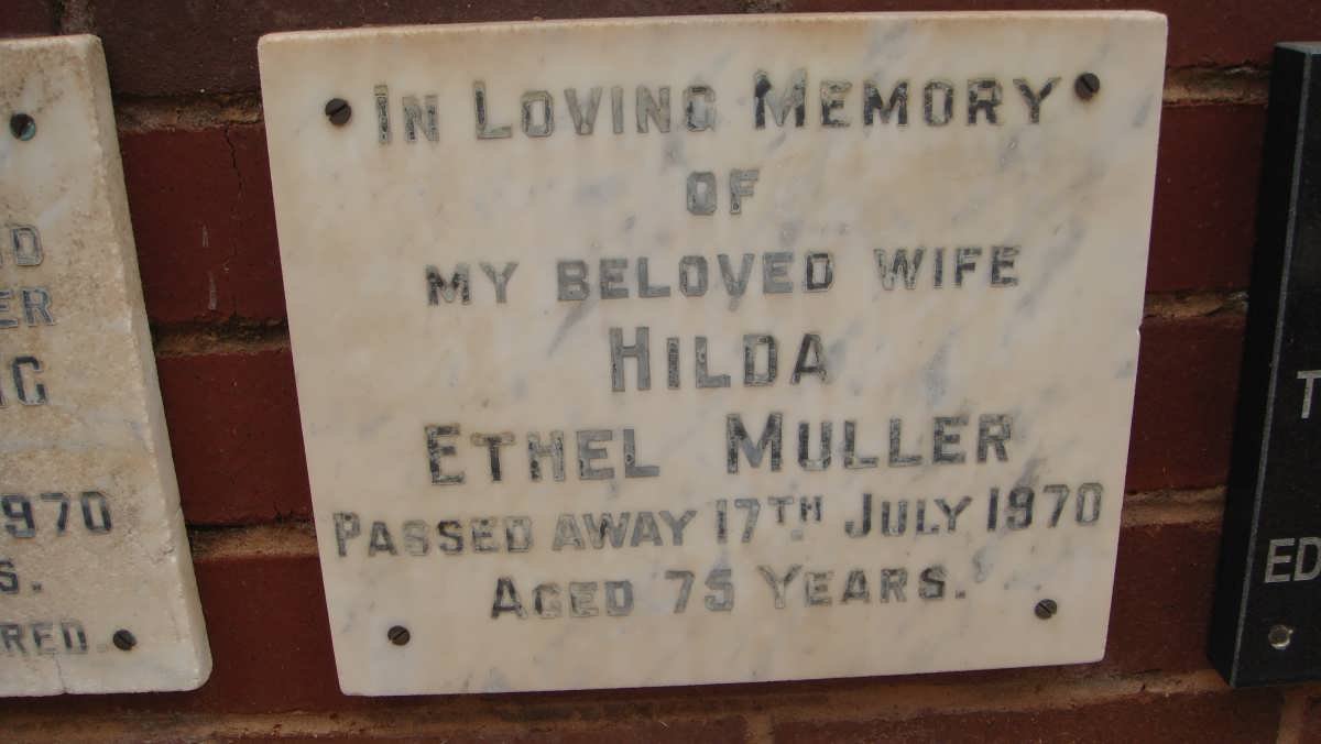 MULLER Hilda Ethel -1970