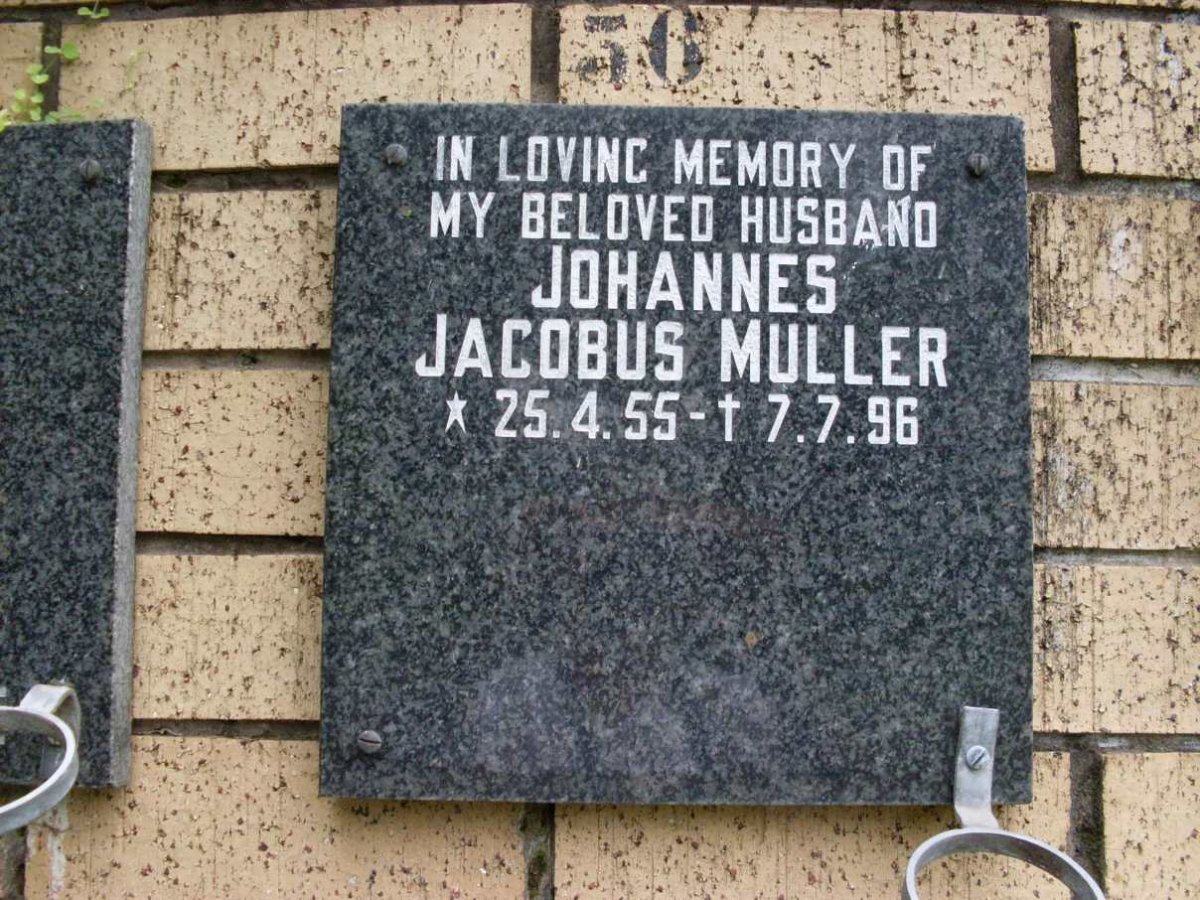 MULLER Johannes Jacobus 1955-1996