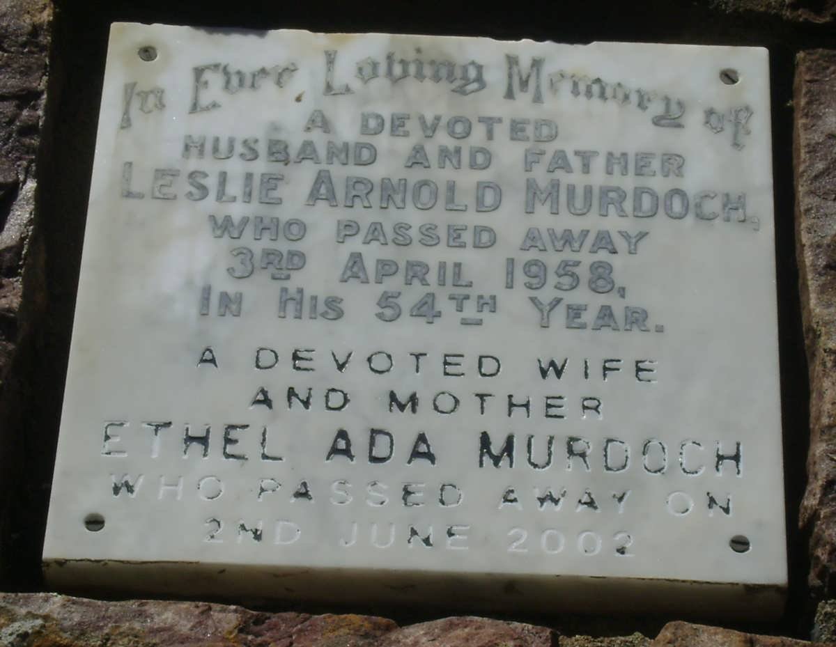 MURDOCH Leslie Arnold -1958 &amp; Ethel Ada -2002