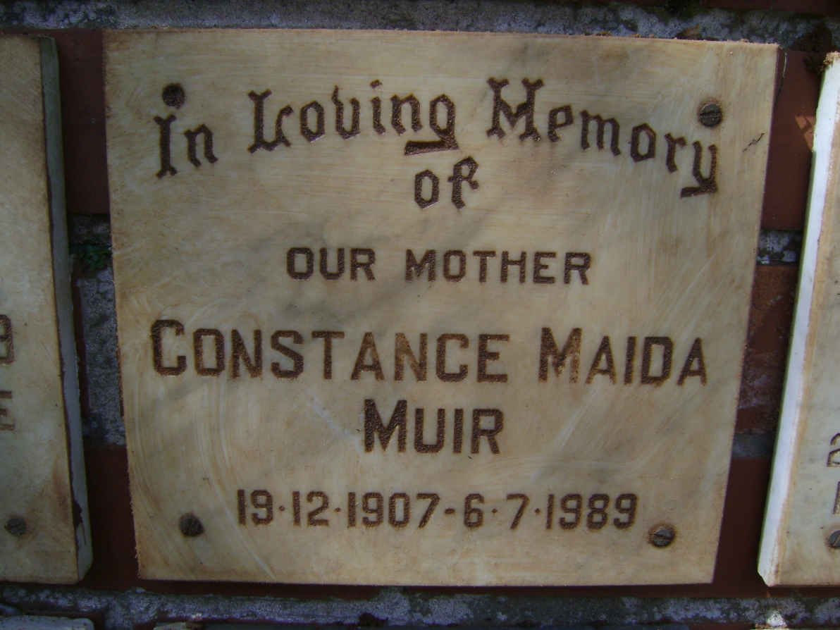 MUIR Constance Maida 1907-1989