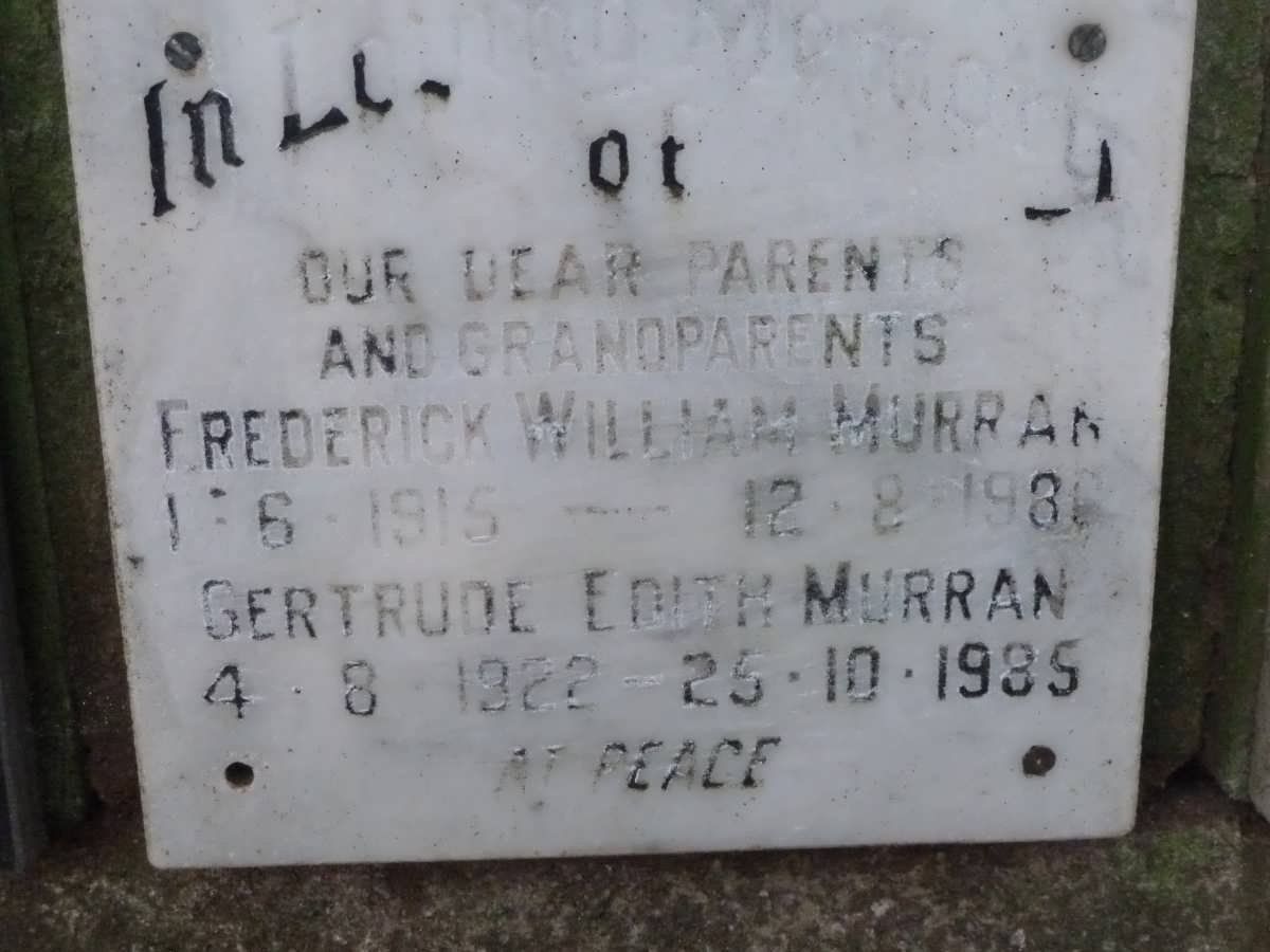 MURRAN Frederick William 1915-1980 &amp; Gertrude Edith 1922-1985