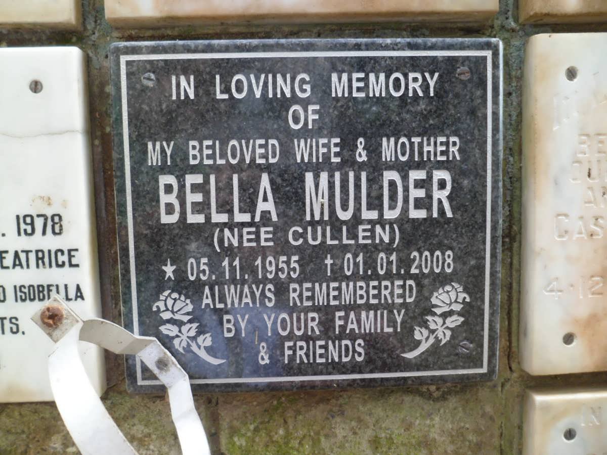 MULDER Bella nee CULLEN 1955-2008