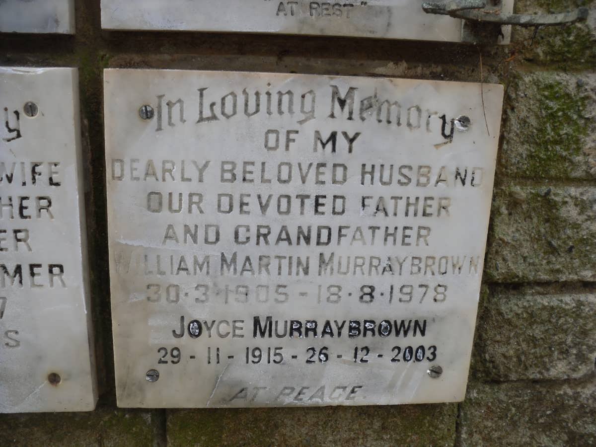 MURRAYBROWN William Martin 1905-1978 &amp; Joyce 1915-2003