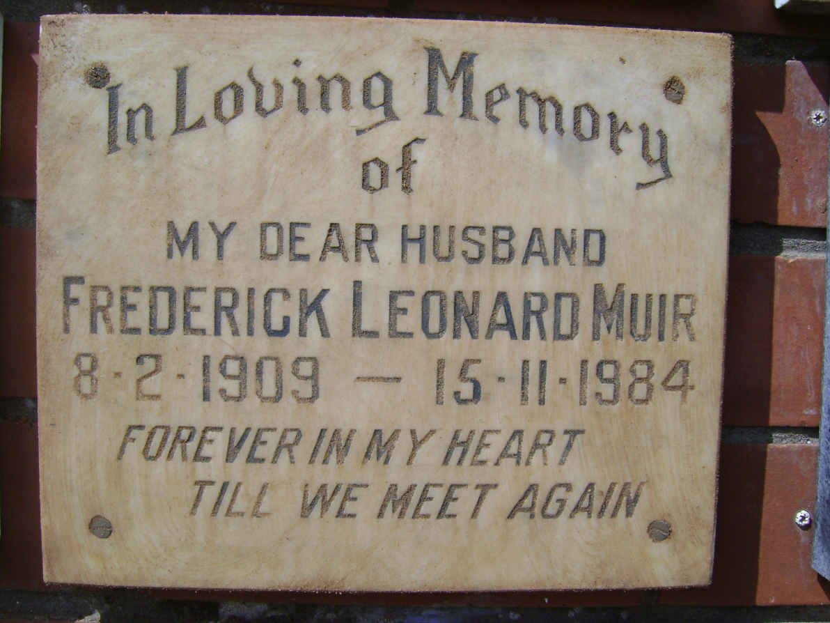 MUIR Frederick Leonard 1909-1984