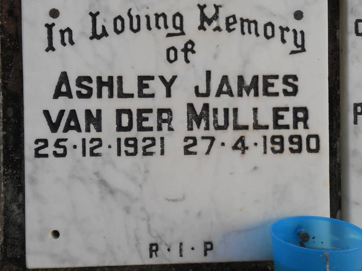 MULLER Ashley James, van der 1921-1990