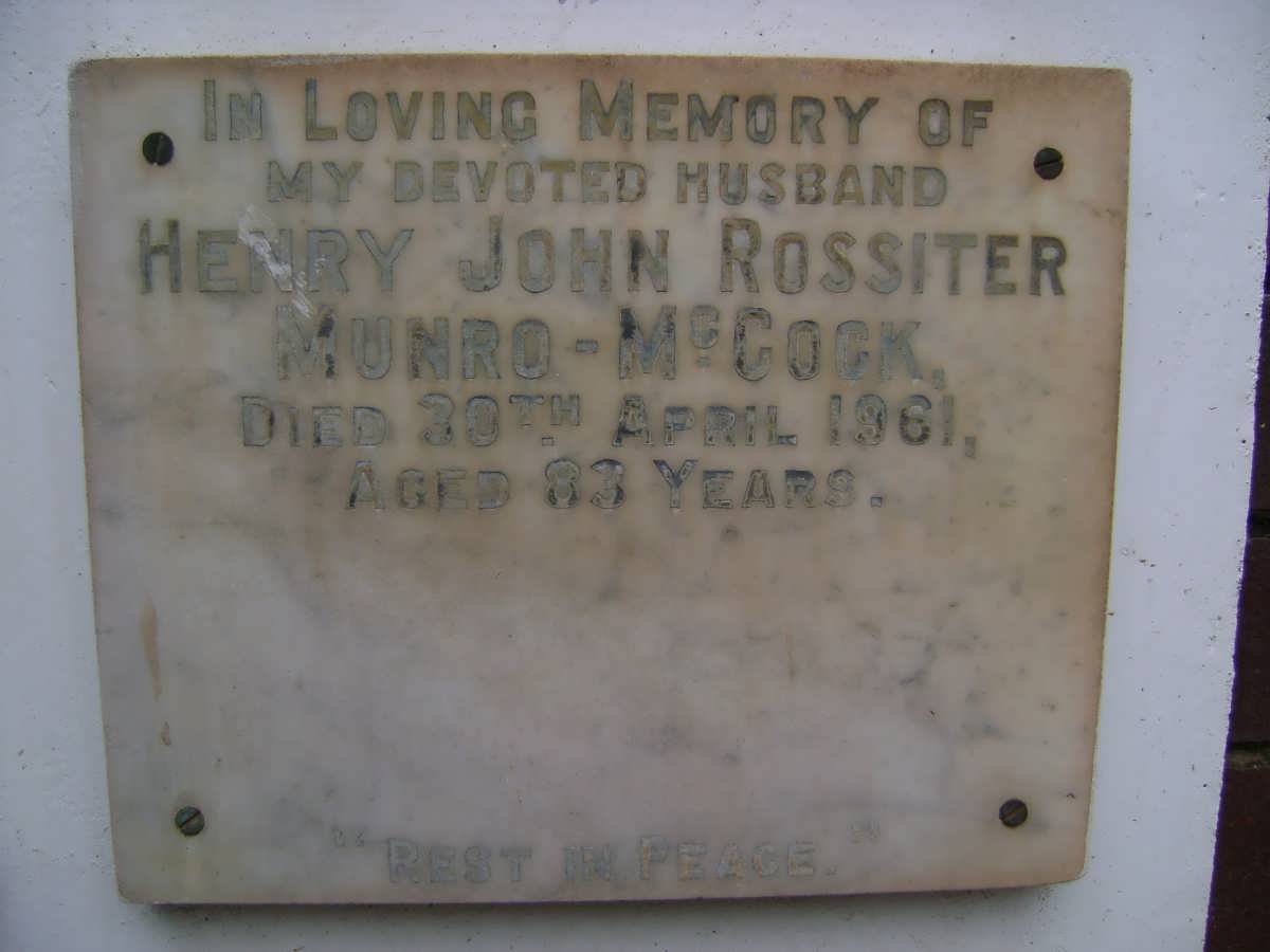 MUNRO-McCOCK Henry John Rossiter -1961