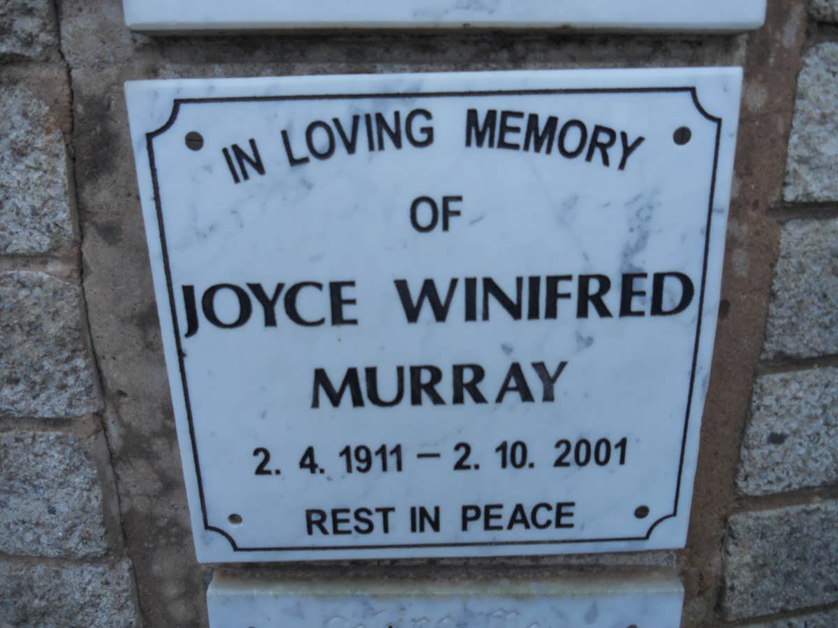 MURRAY Joyce Winifred 1911-2001