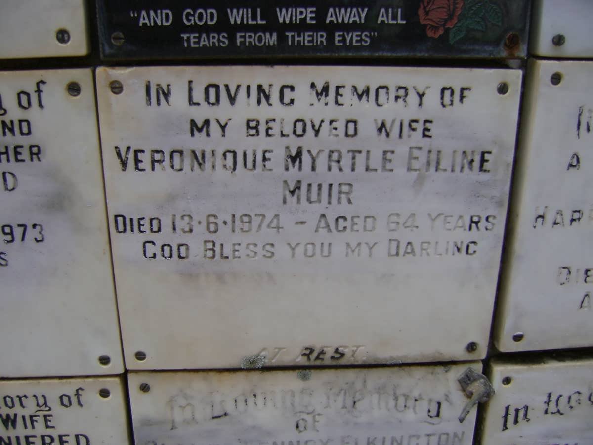 MUIR Veronique Myrtle Eiline -1974