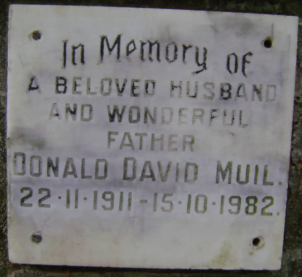 MUIL Donald David 1911-1982