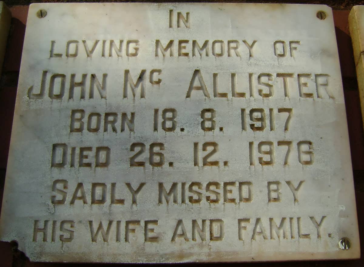 McALLISTER John 1917-1976