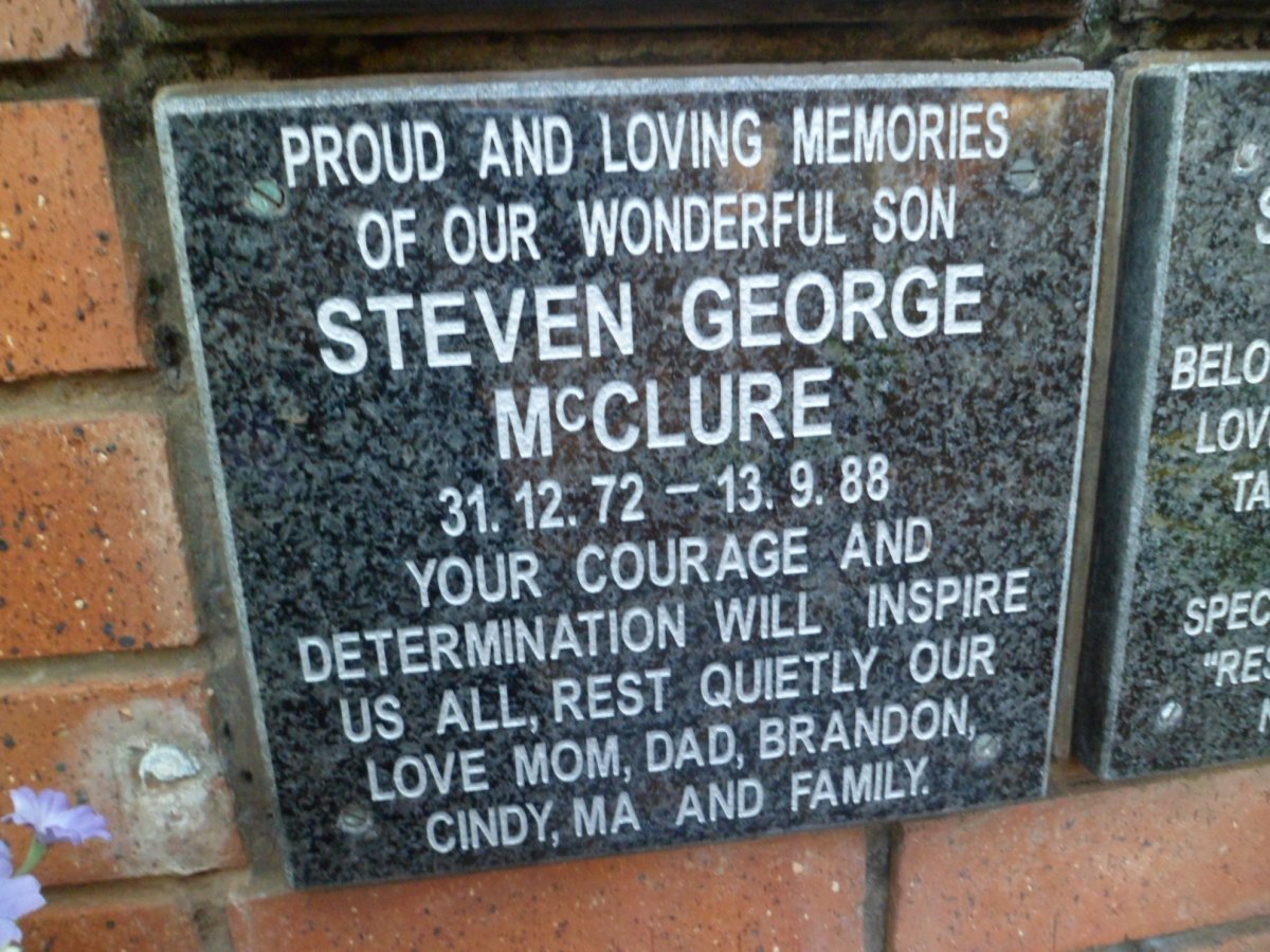 McCLURE Steven George 1972-1988