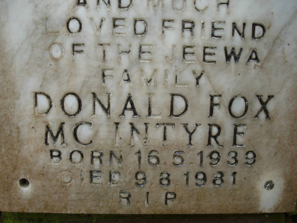 MC INTYRE Donald Fox 1939-1981