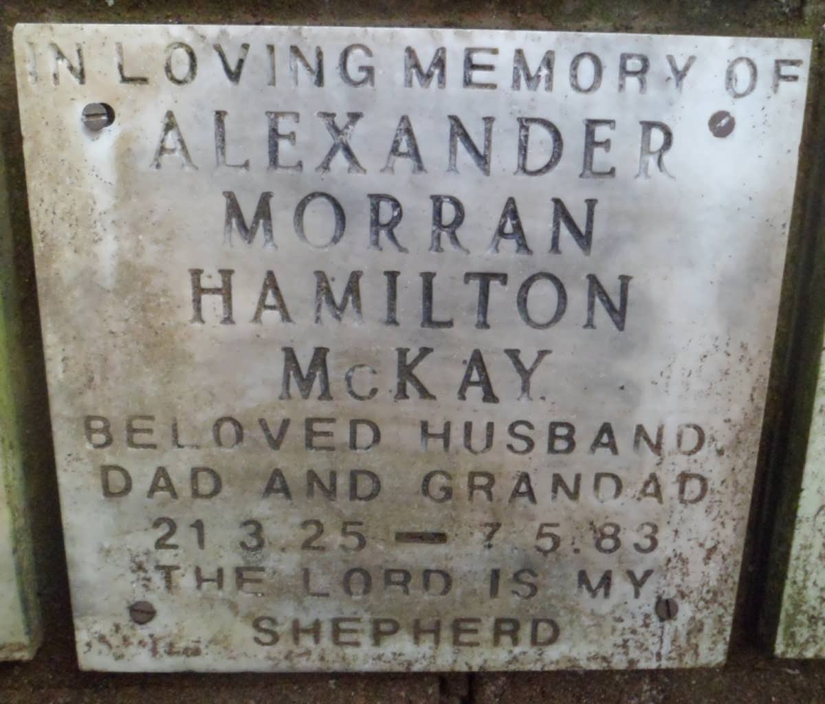McKAY Alexander Morran Hamilton 1925-1983