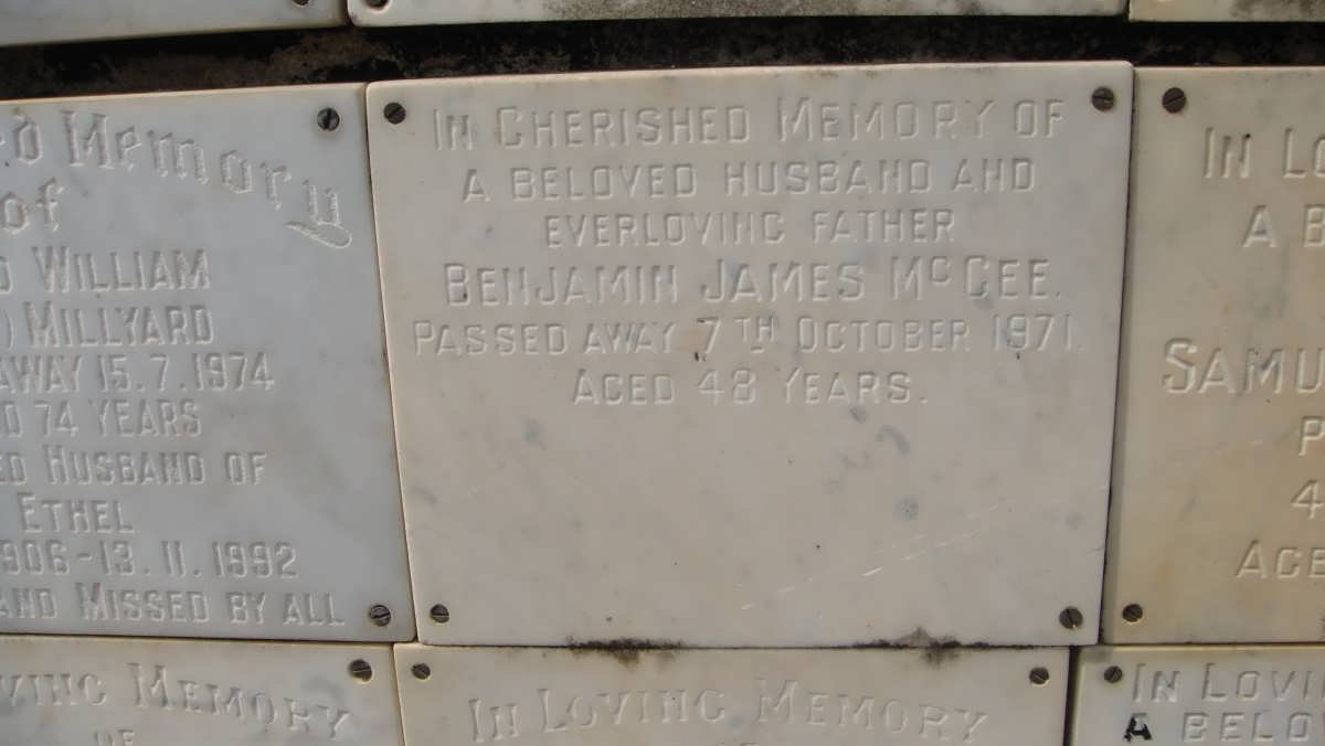 McGEE Benjamin James -1971