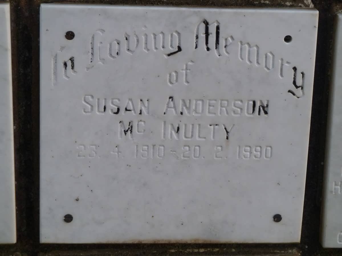 Mc INULTY Susan Anderson 1910-1990