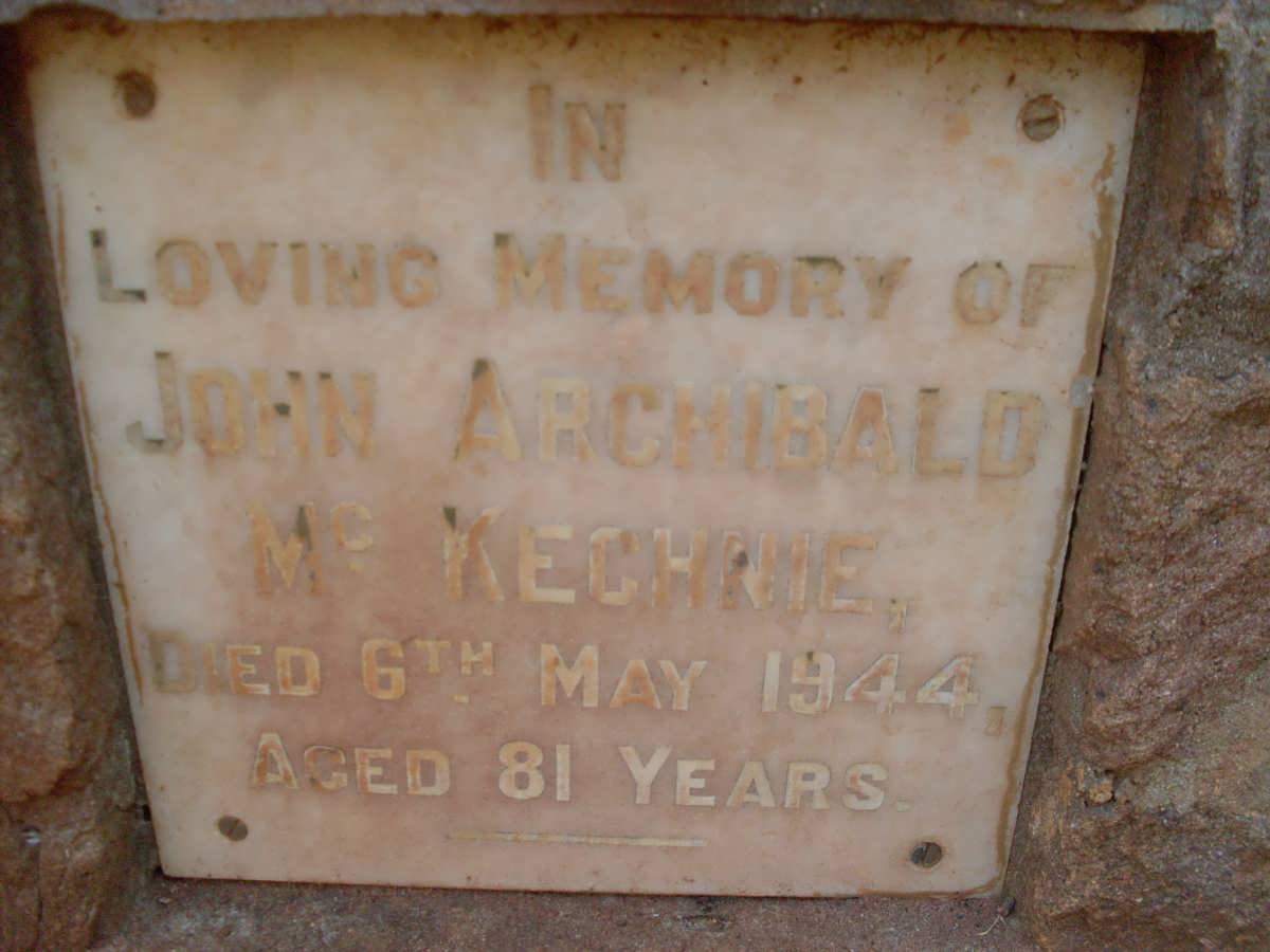 Mc KECHNIE John Archibald -1944