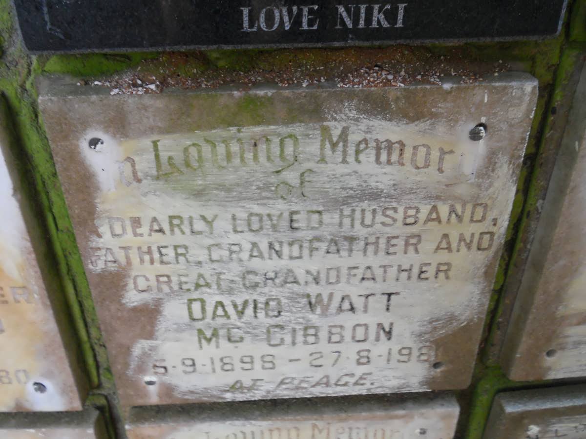 McGIBBON David Watt 1898-1981