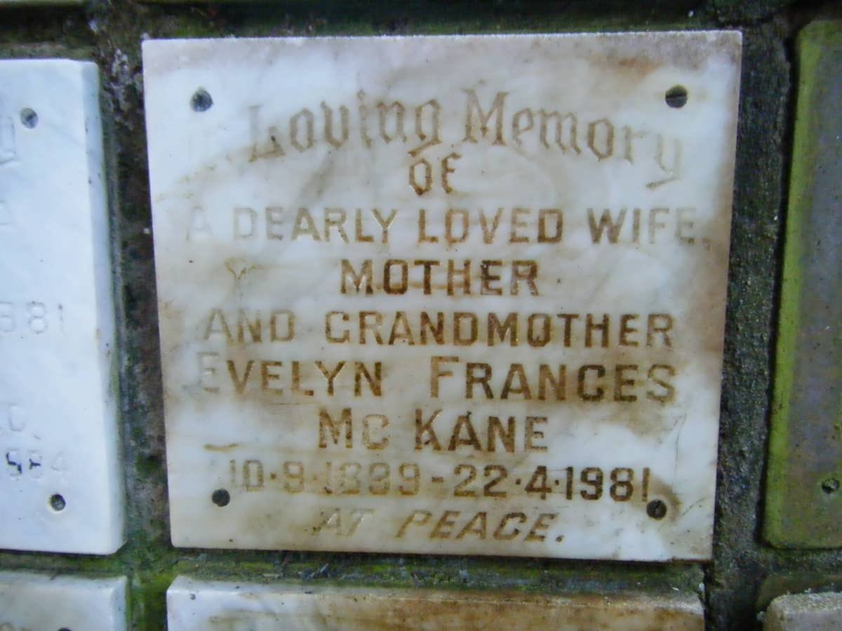 Mc KANE Evelyn Frances 1899-1981