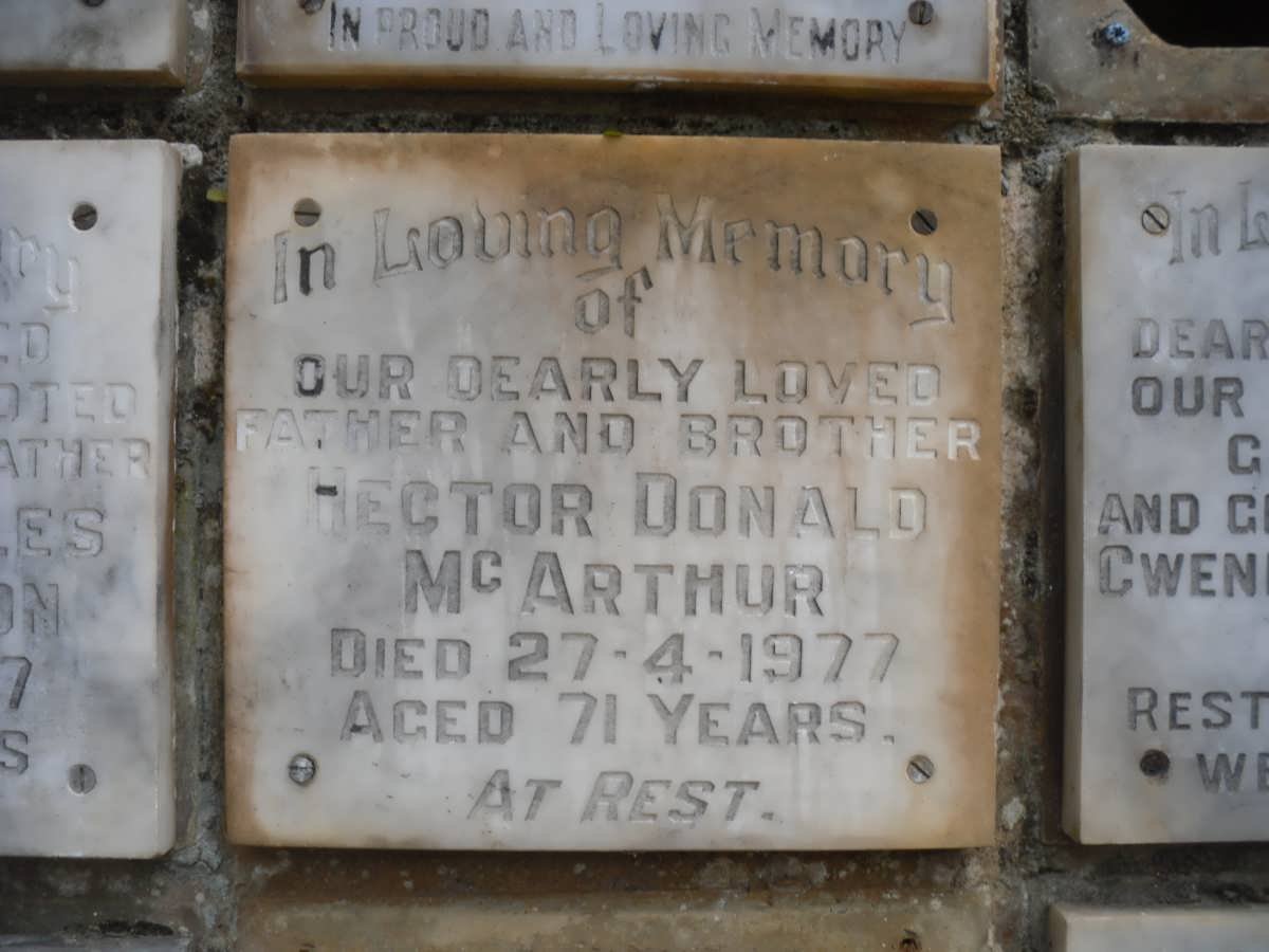 McARTHUR Hector Donald -1977