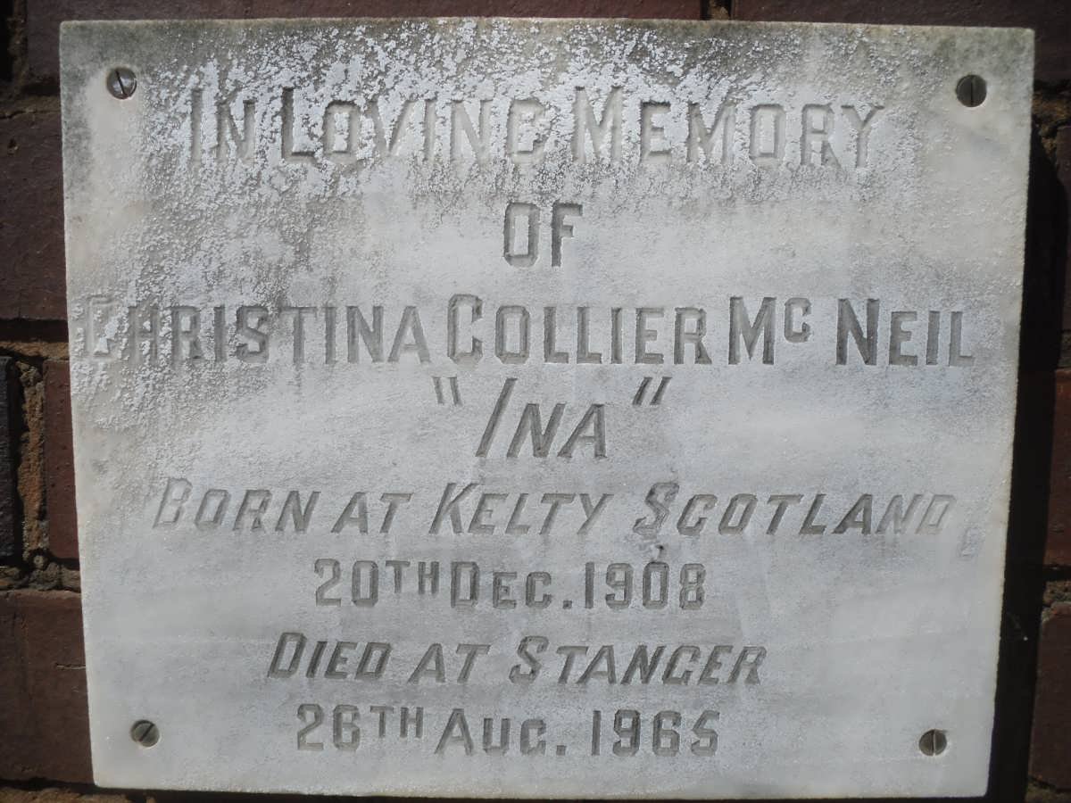 Mc NEIL Christina Collier 1908-1965