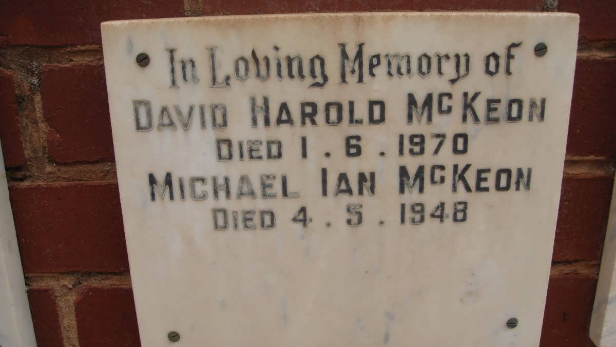 Mc KEON David Harold -1970 :: Mc KEON Michael Ian -1948