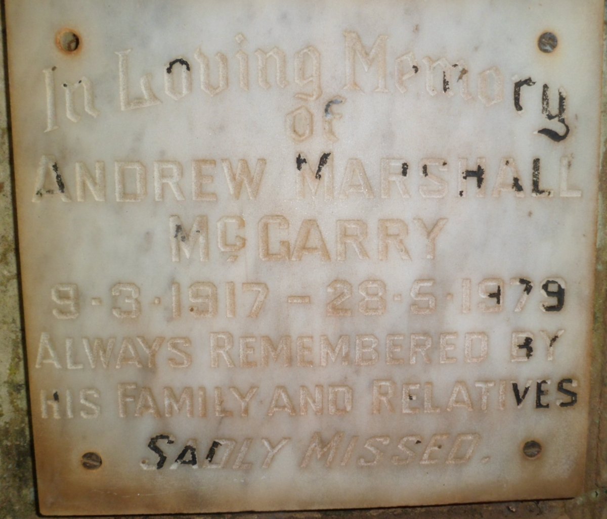 McGARRY Andrew Marshall 1917-1979