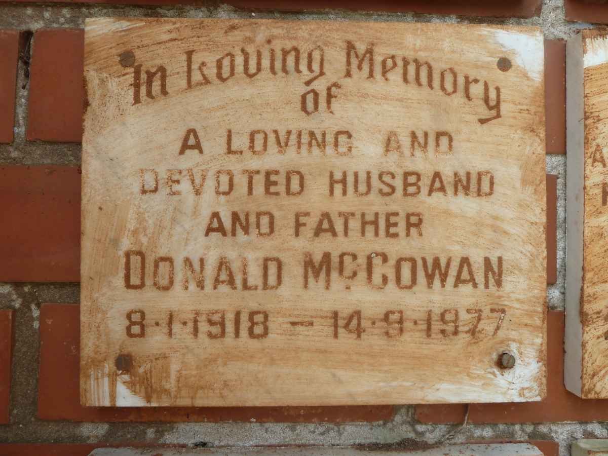 McCOWAN Donald 1918-1977