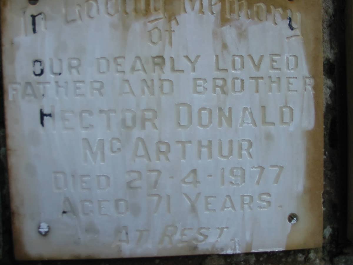 McARTHUR Hector Donald -1977