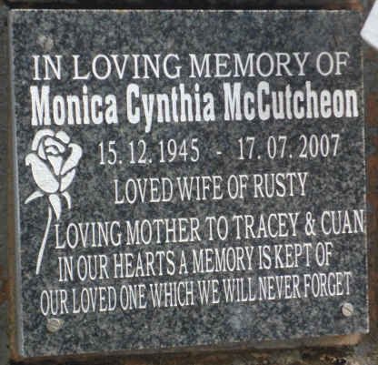 McCUTCHEON Monica Cynthia 1945-2007