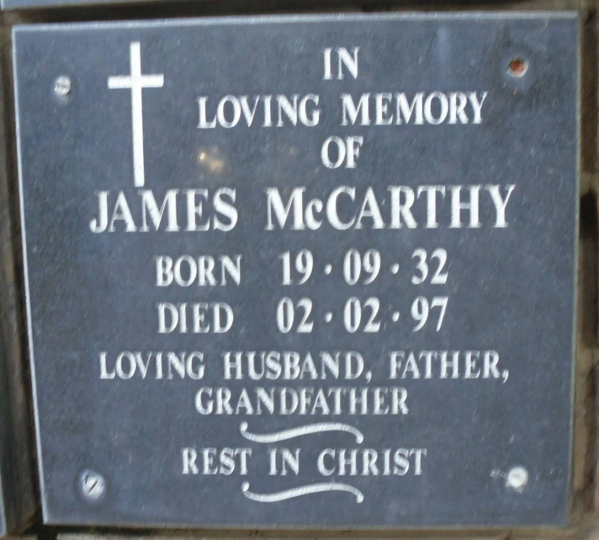 McCARTHY James 1932-1997