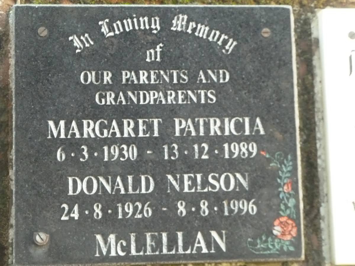 McLELLAN Donald Nelson 1926-1996 &amp; Margaret Patricia 1930-1989