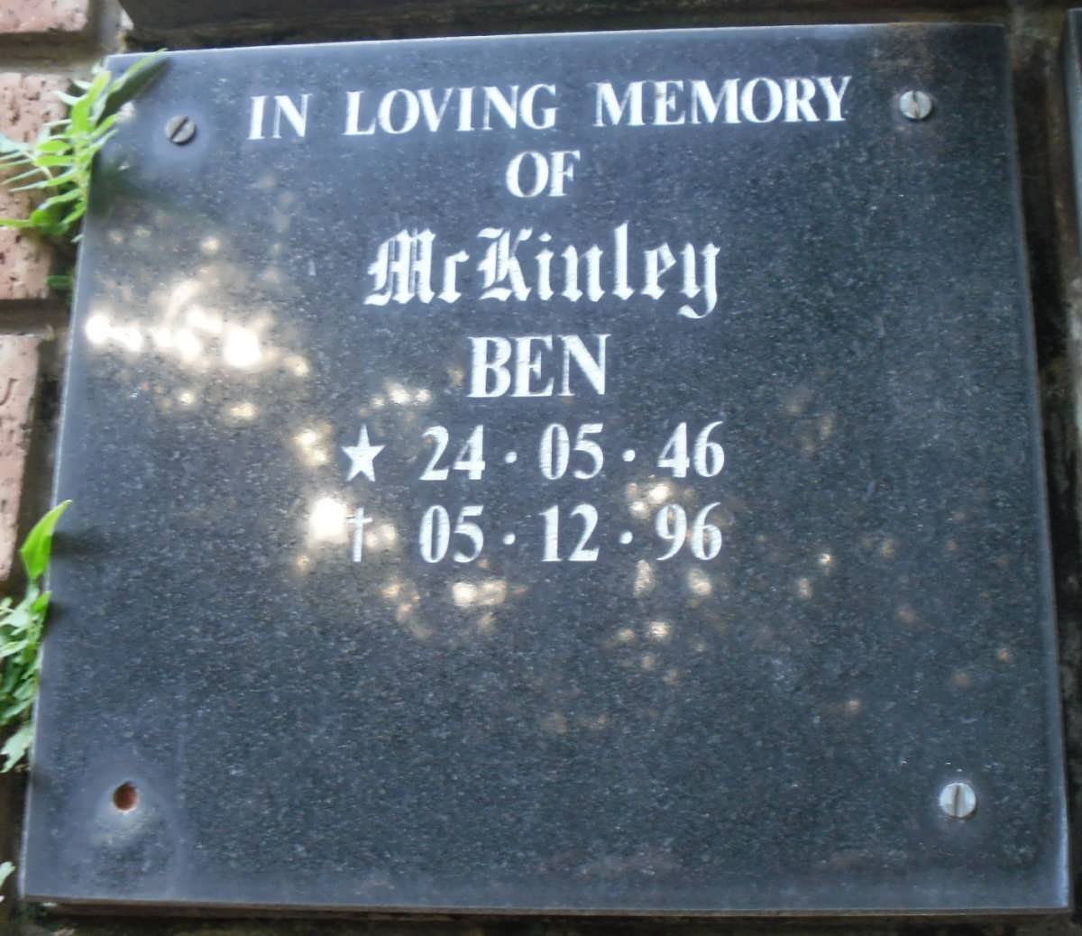 McKINLEY Ben 1946-1996