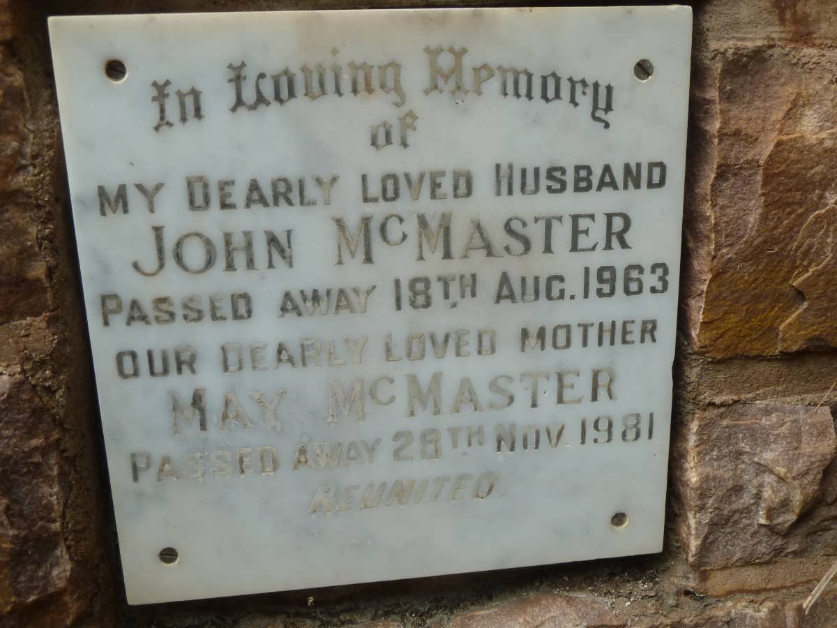 McMASTER John -1963 &amp; May -1981